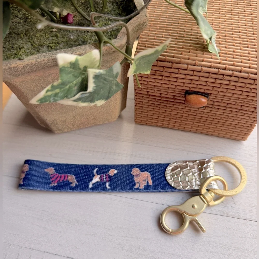 Simply Southern Navy Blue Dog Design Key FOB Keychain - Dog Lover Gift